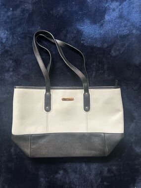 David Jones Women’s Purse Handbag White & Black Faux Leather Good Condition